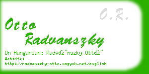 otto radvanszky business card